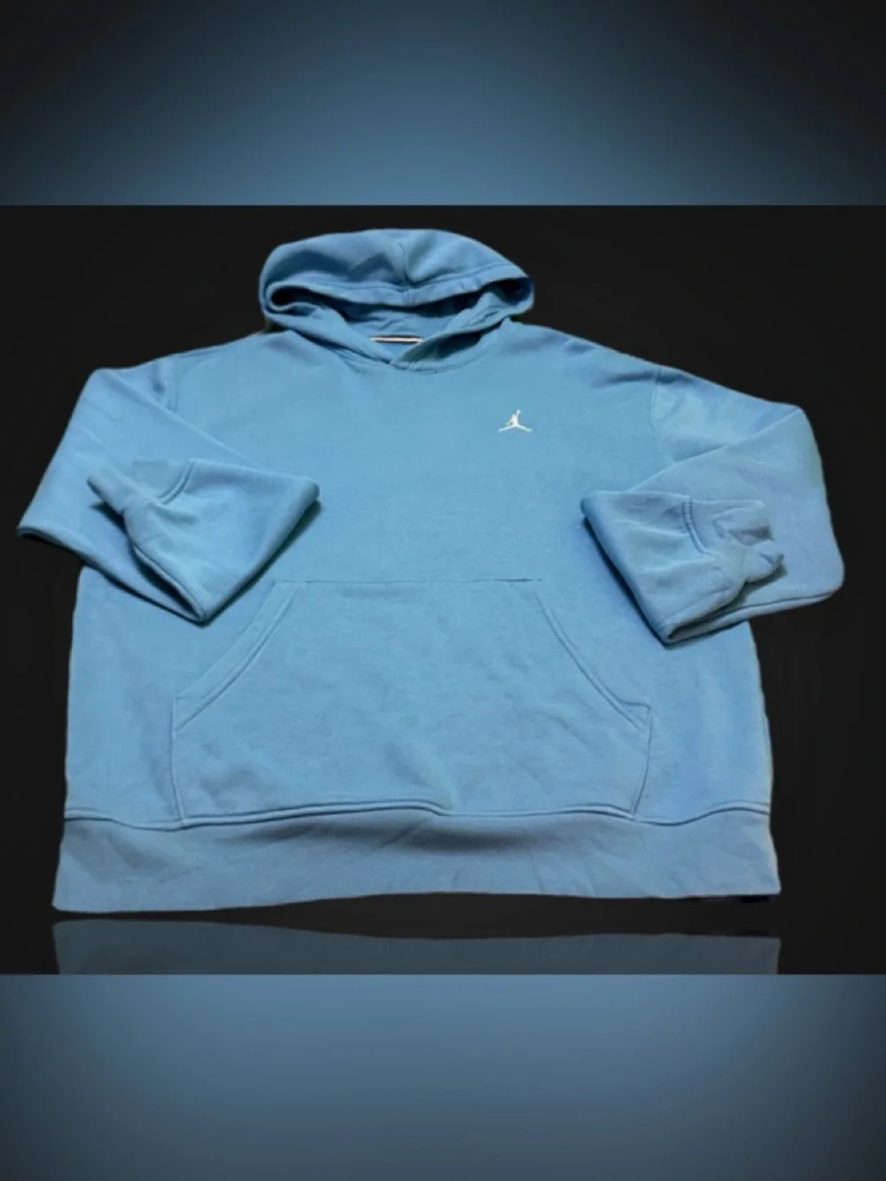 Jordan Light Blue Hoodie with Red Jumpman Logo M